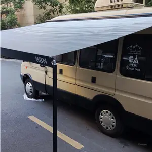 Heavy-Duty 6m Retractable Arm Full Cassette Caravan Awning Maximum Projection PVC Material Manual Control Camping Trailers RVs