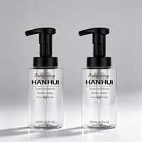 Bouteille pompe à mousse transparente en PET de 250 ml, distributeur de mousse vide pour savon pour les mains, mousse pour le visage