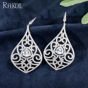 Pendientes colgantes de platino de aniversario impresionantes RAKOL EP2249 para mujer - Product Image 6