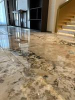 Slab Porselen Batu Sintered Tampilan Marmer Mengkilap Tahan Panas Anti-Selip untuk Dinding Lantai Luar Ruangan Proyek Komersial