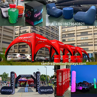 Tente dôme araignée gonflable portable imperméable à quatre pieds pour événements en plein air, abri aérien Horizon pour la publicité