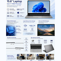 Laptop Portatile da 15,6 Pollici all'Ingrosso, Intel Core I7 1195G7, 16GB RAM, 512GB SSD, Windows 11, PC Notebook per Casa e Ufficio