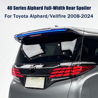 Pour Toyota Alphard Vellfire 2008-2024 Série 40 Style LED Spoiler de toit arrière avec barre lumineuse pleine largeur et aileron – Amélioration