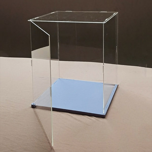 Lắp ráp Acrylic hiển thị hộp rõ ràng Acrylic Đồ chơi búp bê Lego mô hình con số hiển thị trường hợp hộp hiển thị với màu đen trắng dưới cơ sở - Product Image 4