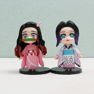 Venta Caliente, Juego de 5 Muñecas de Anime Versión Q de PVC, 5 Piezas de 10 cm, Yukata Nezuko <span class=keywords><strong>Shinobu</strong></span>, Modelo de Adorno - Product Image 4