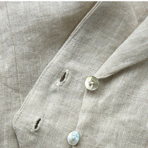 Camicetta da <span class=keywords><strong>Donna</strong></span> Enyami in <span class=keywords><strong>Lino</strong></span> Plissettato Comoda e Ampia con Bottoni Maniche Lunghe a Lanterna Arricciata Asimmetrica da Spiaggia - Product Image 4