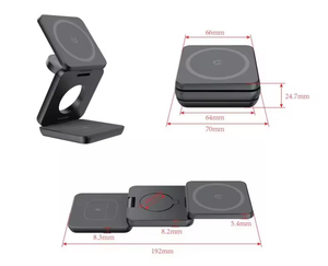 Estación de Carga Inalámbrica 3 en 1: Carga tu Teléfono, Reloj y Auriculares en un Elegante Soporte - Product Image 1