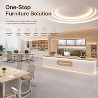 Mostrador de Recepción Curvo Moderno con Luz LED, Encimera con Acabado de Madera, Logotipo Personalizado, Mostrador de Caja para Tienda, Salón de Belleza