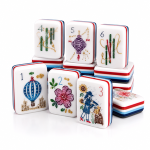Juego <span class=keywords><strong>de</strong></span> Mahjong Americano <span class=keywords><strong>de</strong></span> Lujo <span class=keywords><strong>de</strong></span> 7 Capas <span class=keywords><strong>de</strong></span> Acrílico con <span class=keywords><strong>Linterna</strong></span> Tallada 'Walk With Me' y Globo Aerostático, Fichas <span class=keywords><strong>de</strong></span> Colección Artesanales <span class=keywords><strong>de</strong></span> Alta Gama - Product Image 2