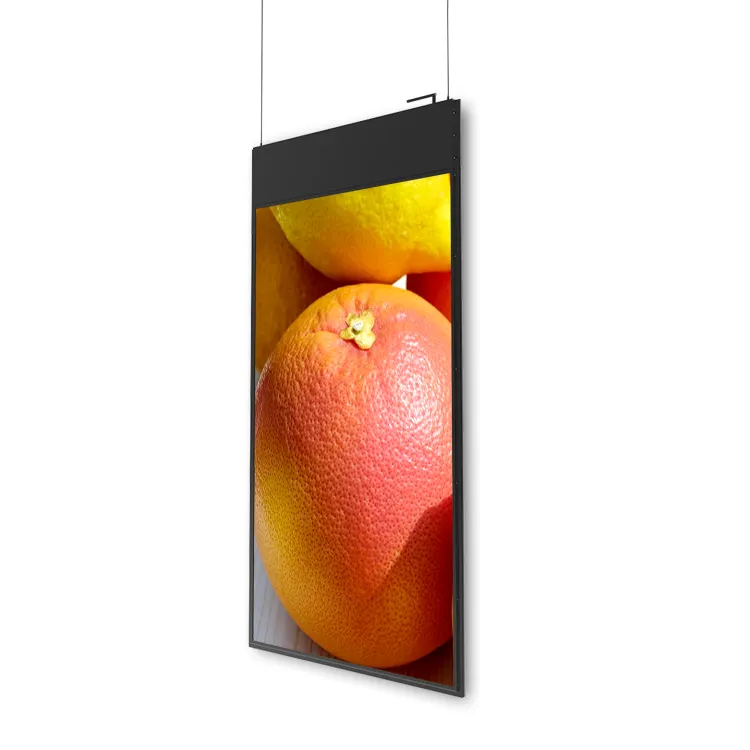 Shang siêu 1.98cm Double Sided TREO LCD màn hình quảng cáo video hình ảnh Máy nghe nhạc Trần hiển thị kỹ thuật số biển kiosk