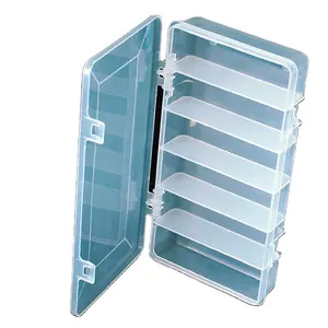 Caja de plástico transparente para aparejos de pesca, Señuelos de Pesca, organizador de contenedores