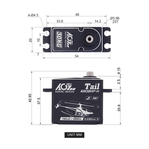 Agfrc A80BHP-H Tốc Độ Nhanh 79G Hv Không Chổi Than Tiêu Chuẩn Kỹ Thuật Số Lập Trình <span class=keywords><strong>Servo</strong></span> <span class=keywords><strong>RC</strong></span> Máy Bay Trực Thăng Đuôi Kim Loại Bánh Răng 450-700 Class - Product Image 5