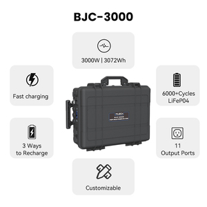 Station d'alimentation portable à énergie solaire 3000W, batterie LifePO4, générateur portable - Product Image 6