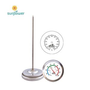 Termômetro de Solo para Compostagem com Sonda Longa em Aço Inoxidável e Mostrador Bimetálico - Product Image 1