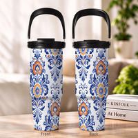 Gobelet isotherme 30oz avec poignée et couvercle à paille, corps vierge pour logo personnalisé, tasse de voyage pour voiture et extérieur, impression personnalisée