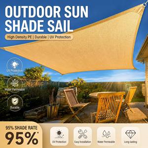 Voile d'<span class=keywords><strong>ombrage</strong></span> imperméable 100 % HDPE vierge avec 95 % de protection UV, <span class=keywords><strong>toile</strong></span> de protection solaire robuste <span class=keywords><strong>pour</strong></span> terrasse, jardin, cour arrière, <span class=keywords><strong>pergola</strong></span> - Product Image 6