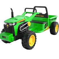 Tracteur électrique pour enfants 24V avec suspension avant, réglage du volume, ceinture de sécurité, démarrage progressif pour les enfants de 2 à 7 ans