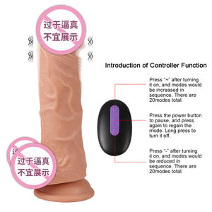 Telecomando all'ingrosso che vibra doppio dildo di grandi dimensioni giocattoli adulti del sesso lesbico vibratore dildo per le donne - Product Image 4