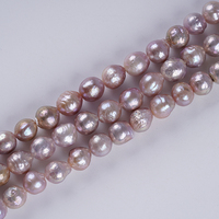 Chaînes de perles d'eau douce Edison naturelles violettes froissées de 9 à 10 mm pour la fabrication de bijoux