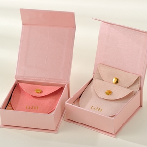 Jewelry Oval Pouch Magnet <b>Boxes</b> Pink Magnetic Closure Jewellery <b>Gift</b> Paper Box <b>Earrings</b> Folding Magnetic Jewelry Box Packaging - Product Image 2