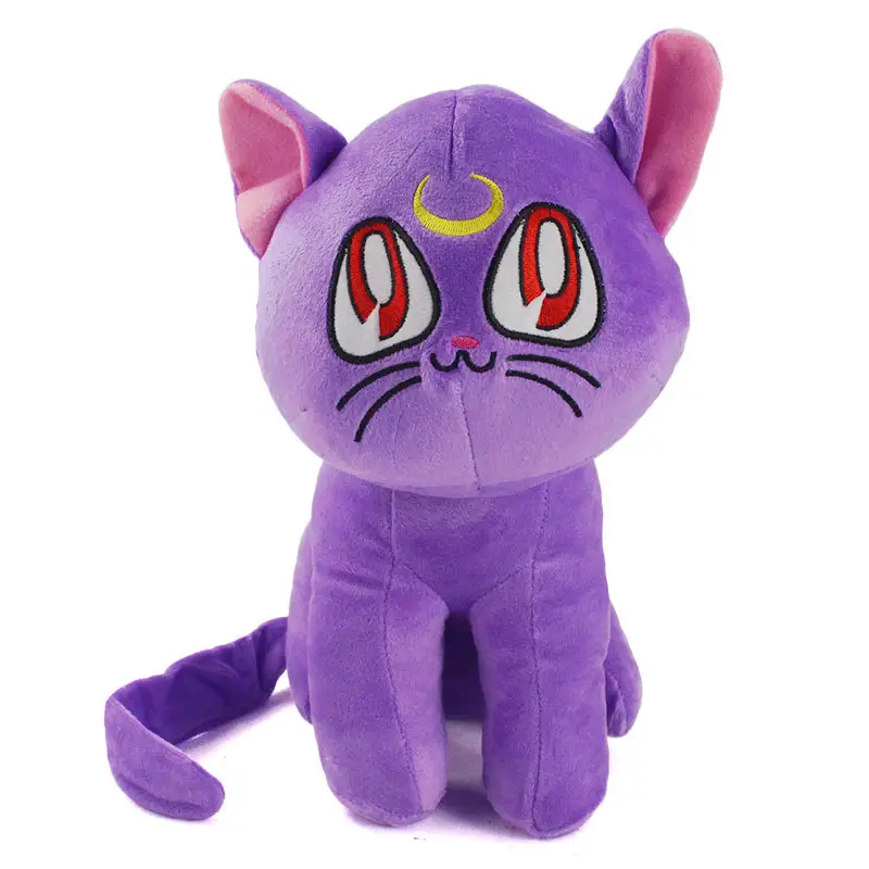 HWL 101208 Beauty Girl Soldier Animation Series sailor moon Artemis Luna White Cat Black Cat Purple Cat Plush Toy