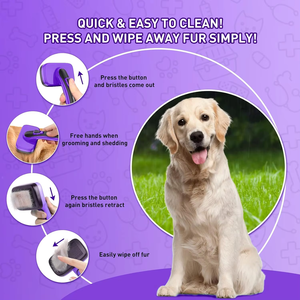 Spazzola Autopulente Retrattile NiBao per Animali Domestici, per Rimuovere il Pelo Sottocutaneo, Pettine per Toelettatura di Cani e Gatti - Product Image 2