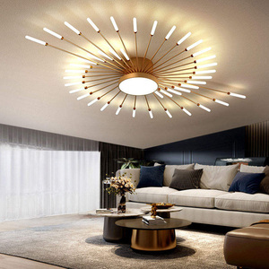 JACKSUN 간단한 불꽃 Led 천장 조명 거실 침실 교수형 조명 실내 LED 천장 아크릴 샹들리에 램프 - Product Image 1