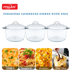 Ollas de Vidrio de Borosilicato Alto Pyglass con Tapa de Vidrio para Uso Diario, Aptas para Cocina, Resistentes al Fuego <span class=keywords><strong>y</strong></span> al <span class=keywords><strong>Horno</strong></span>, Aptas para Congelador - Product Image 4