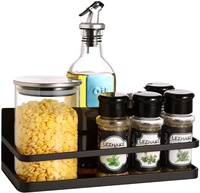 Étagère à épices magnétique robuste pour cuisine, support métallique pour bocaux et bouteilles avec porte-rouleau de papier