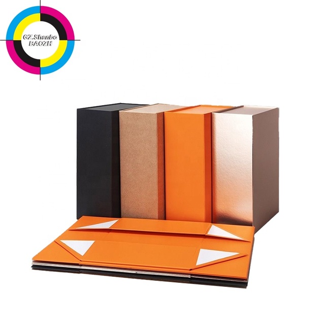 Luxury Magnet Cardboard Box Folding Black Magnetic Gift Box with Magnetic Cover