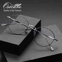 Montures de lunettes optiques haut de gamme en titane doré pour hommes, de marque, en métal transparent, pour la vente en gros