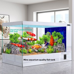 Acuario de cristal ultra transparente para interiores, modelo 2025, con filtro lateral, sin necesidad de agua, para sala de estar, ideal para peces Koi. - Product Image 2
