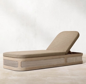 Mobilier d'extérieur, tissage en osier, matériaux mixtes, chaise de piscine en bois de <span class=keywords><strong>teck</strong></span> massif, chaise longue - Product Image 1