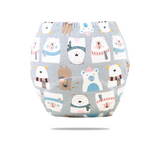 아기 면 기저귀 유아 천 기저귀 통기성 화장실 훈련 바지 재사용 가능한 면 신생아 아기 훈련 바지 - Product Image 3