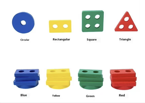 Montessori bambino educativi blocchi di costruzione educazione precoce legno intellettuale forma geometrica di corrispondenza assemblare puzzle - Product Image 3