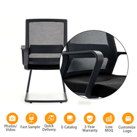 Chaise de direction ergonomique en maille non pivotante, base fixe, confortable, pour salle de réunion, directement de l'usine