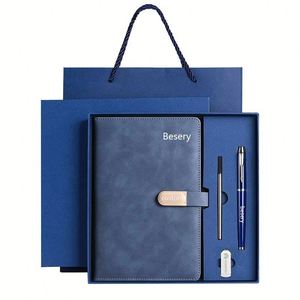 Ensemble cadeau d'affaires haut de gamme avec bloc-notes, stylo rechargeable, clé USB, articles de bienvenue pour le personnel, souvenirs, ensemble cadeau - Product Image 1