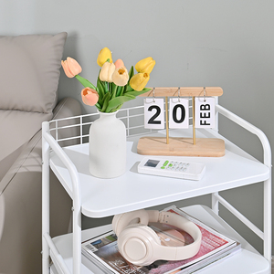 Wireking <span class=keywords><strong>3</strong></span> Tier nhựa ngăn kéo đơn vị lưu trữ Xe đẩy kim loại bên bảng cán ngăn kéo giỏ hàng cho văn phòng phòng tắm nhà bếp - Product Image 2