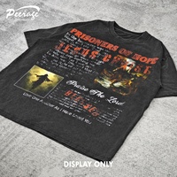 T-shirt graphique surdimensionné personnalisé pour homme PEERAGE, impression DTG, coupe carrée, délavage acide, 250 g/m², 100 % coton, coupe ample, t-shirt court pour homme