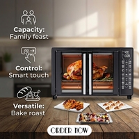 Four à air chaud numérique électrique à double compartiment avec circulation d'air chaud pour usage domestique, avec boîtier en plastique