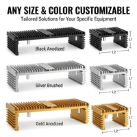 Boîtier d'amplificateur de puissance en aluminium 6063 sur mesure avec dissipateur thermique intégré, conception de refroidissement intégrée, boîtier audio professionnel usiné OEM