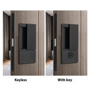 Ahandle hiện đại đơn giản bằng gỗ và kính cửa đòn bẩy xử lý vô hình từ khóa cho yên tĩnh trong nhà cho căn hộ - Product Image 4