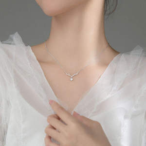 Collares de Moda con Colgante de Astas de Ciervo Navideñas, Chapados en Oro, con Circonitas, para Mujer, Regalos - Product Image 2