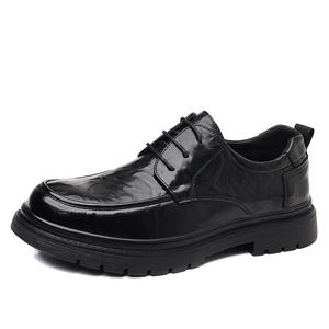 Chaussures habillées décontractées de luxe pour hommes, à lacets, respirantes, à bout carré, semelle épaisse et légères - Product Image 2