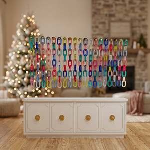 Décoration murale géante en maillons de chaîne en résine, dégradé de couleurs, faite à la main, design d'intérieur moderne, décoration de la maison, couleur personnalisée disponible - Product Image 1