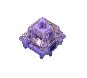 GATERON new arrival purple crystal 5 pin linear extended stem DIY RGB hot swap customized mechanical keyboard switch