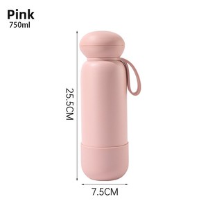 BPA-freie Doppelwandige 304 Edelstahl Vakuum-Isolierte 24oz Niedliche Wasserflasche mit Silikonhülle und Trageriemen - Product Image 6