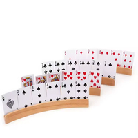 Support de rangement incurvé en bois de pin naturel et hêtre pour cartes à jouer, plateau de rangement pour cartes de poker, artisanat, logo personnalisé