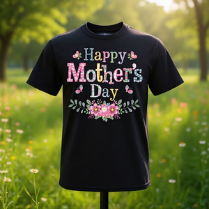 T-shirt con fiori selvatici carini per la festa della mamma, per mamma e nonna, manica corta, girocollo, stampa digitale unisex per adulti - Product Image 3