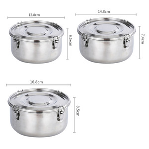Runde Benito Brotdose Edelstahl Bento Adult Tiffin Carrier Große Brotdose aus Stahl zur Aufbewahrung von Lebensmitteln für Erwachsene oder Kinder - Product Image 4